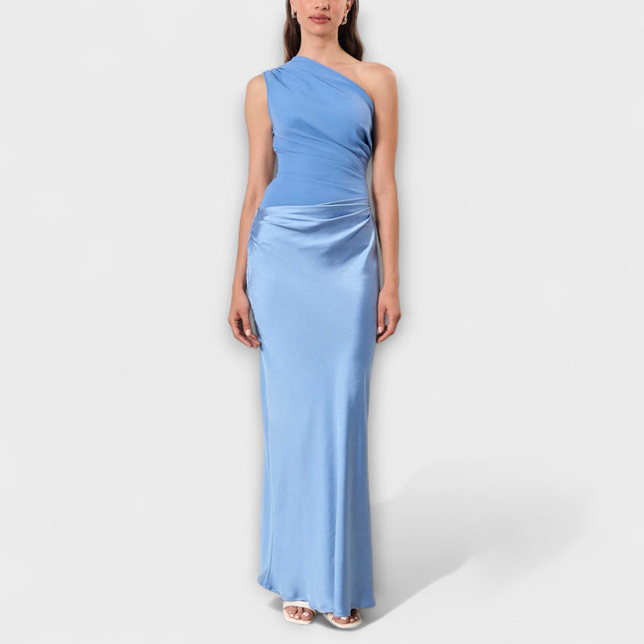 Elegáns maxi ruha egy vállal