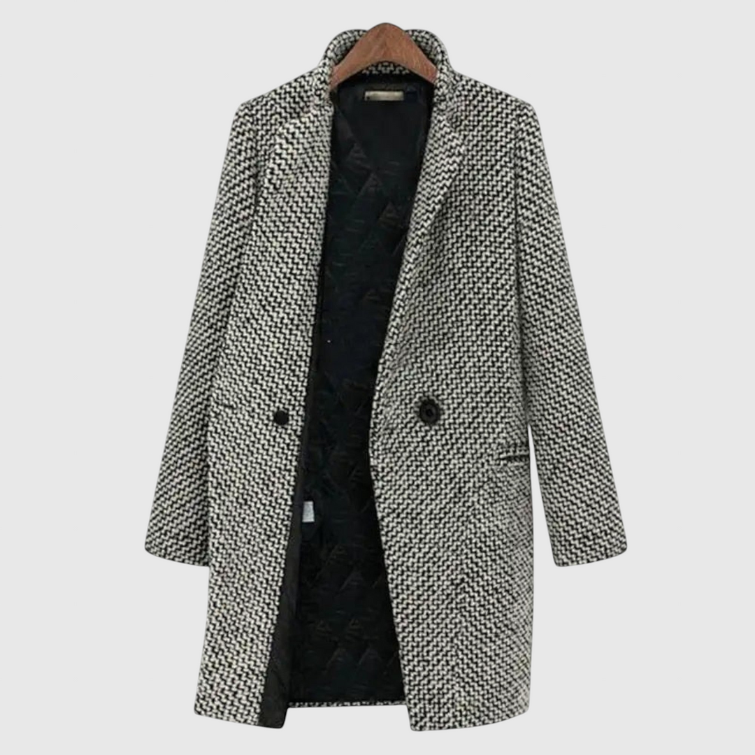 Elara - Midi kabát houndstooth mintával