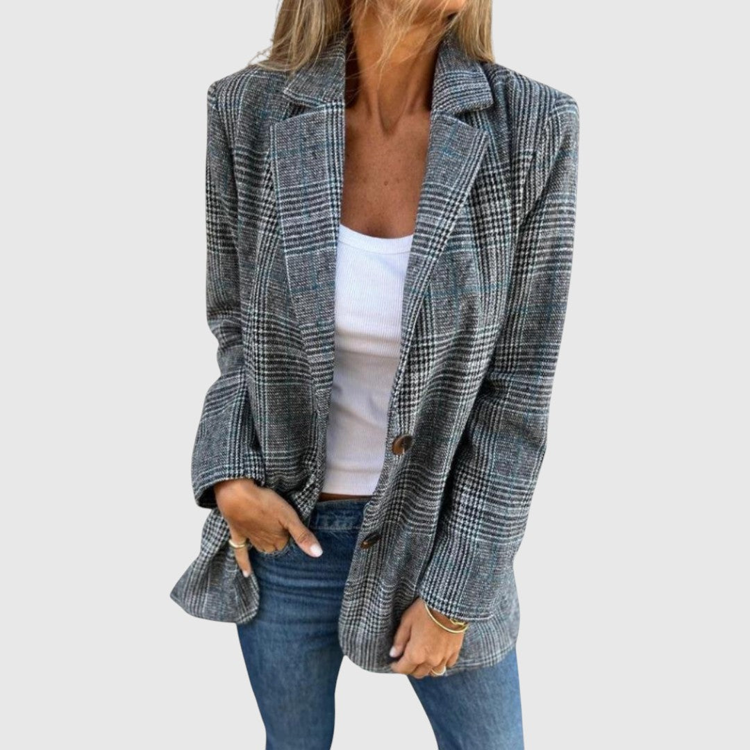 Brenda - Elegáns Kockás Blézer