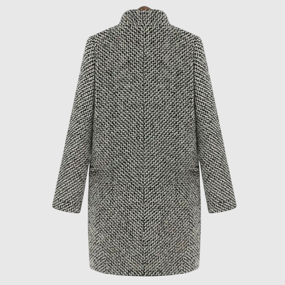 Elara - Midi kabát houndstooth mintával