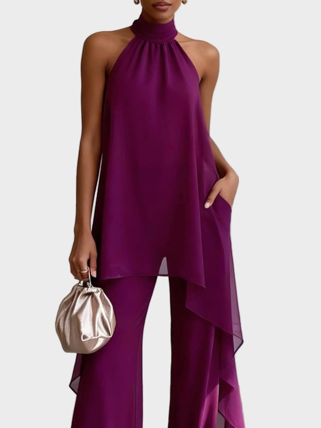 Viola - Elegáns Halter Szett Nadrággal