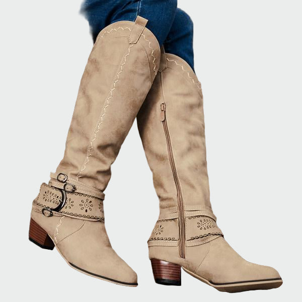 Retro bőr cowboy cipők